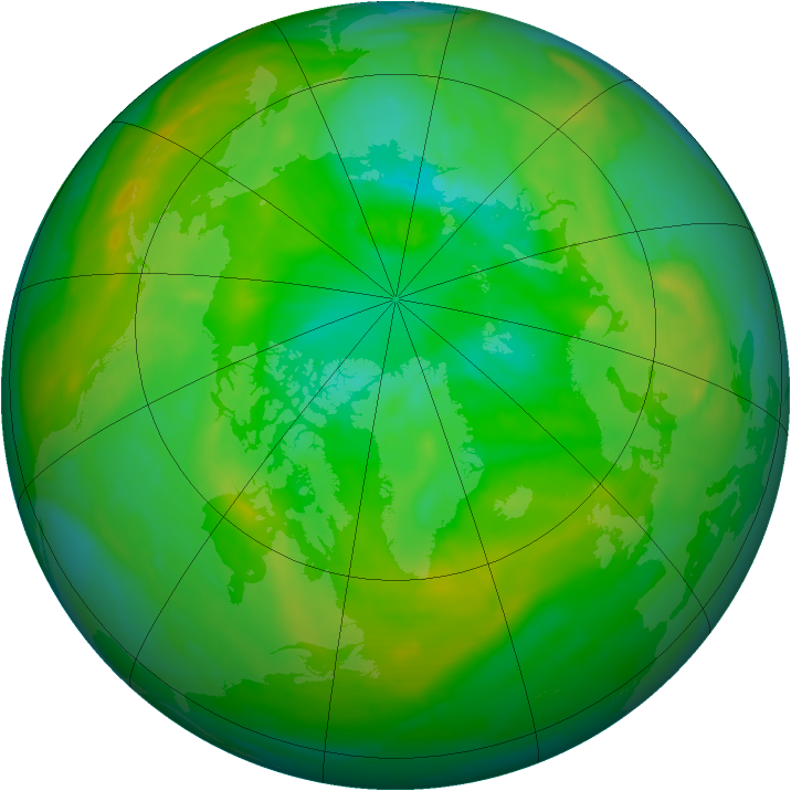 Arctic ozone map for 12 July 2015